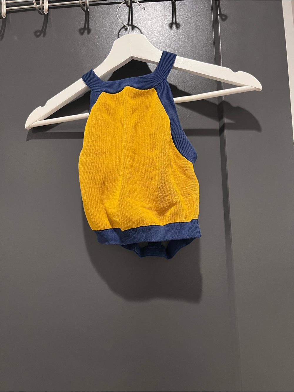 Nagnata Yellow & Navy Knit Halter Top